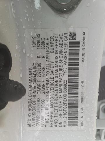 2019 HONDA CIVIC SPOR - 2HGFC2F8XKH606822