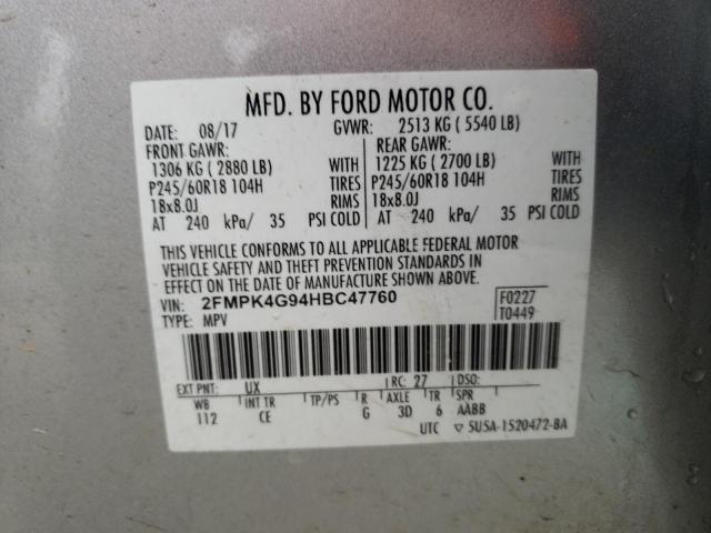 2FMPK4G94HBC47760 2017 FORD EDGE, photo no. 13