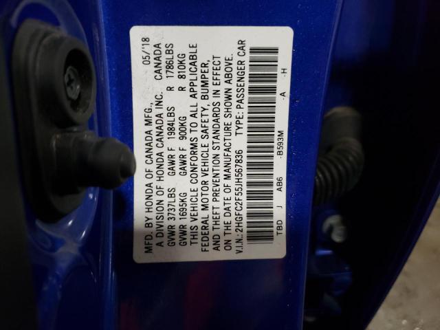 VIN WP0AA2A71LL100054 2018 HONDA CIVIC no.13