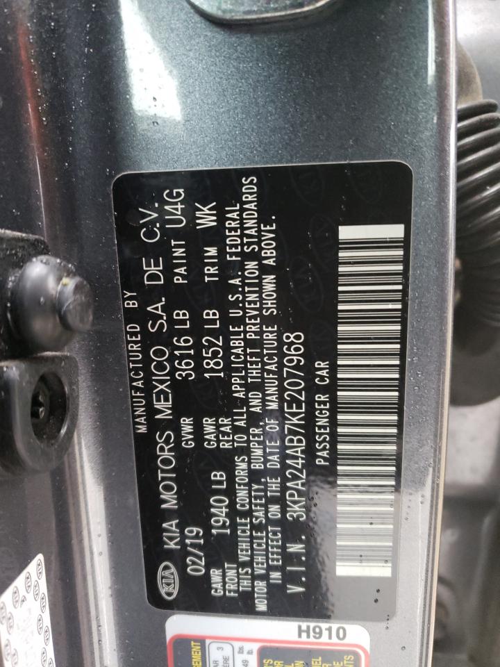 3KPA24AB7KE207968 2019 Kia Rio S