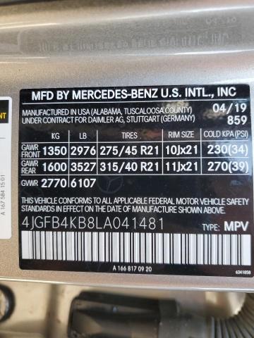 4JGFB4KB8LA041481 Mercedes-Benz GLE-Class GLE 350 4M 13