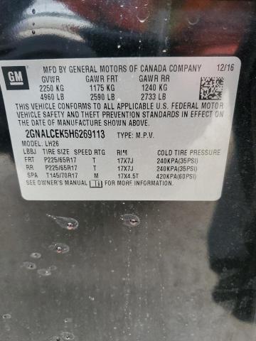 2017 CHEVROLET EQUINOX LT 2GNALCEK5H6269113