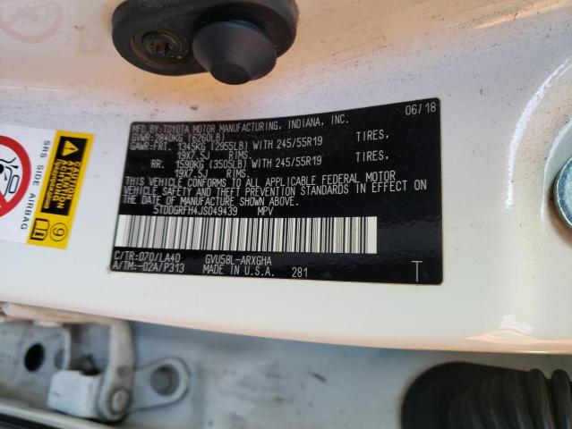 2018 TOYOTA HIGHLANDER 5TDDGRFH4JS049439