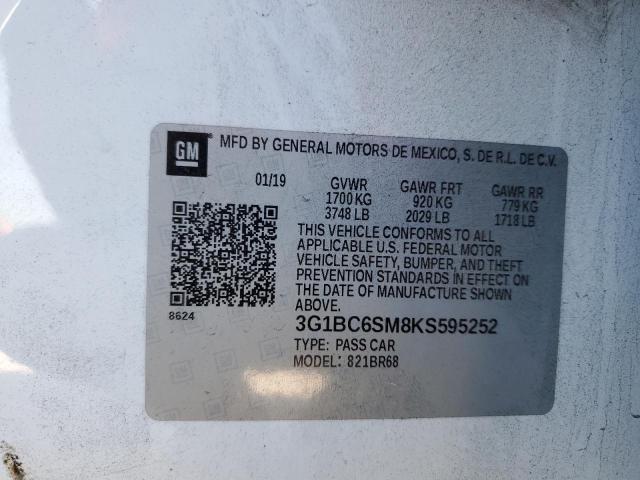 3G1BC6SM8KS595252 2019 CHEVROLET CRUZE