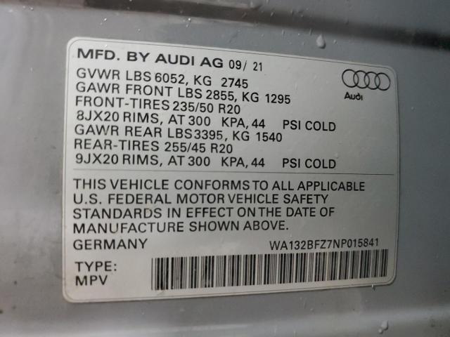 2022 AUDI Q4 E-TRON WA132BFZ7NP015841