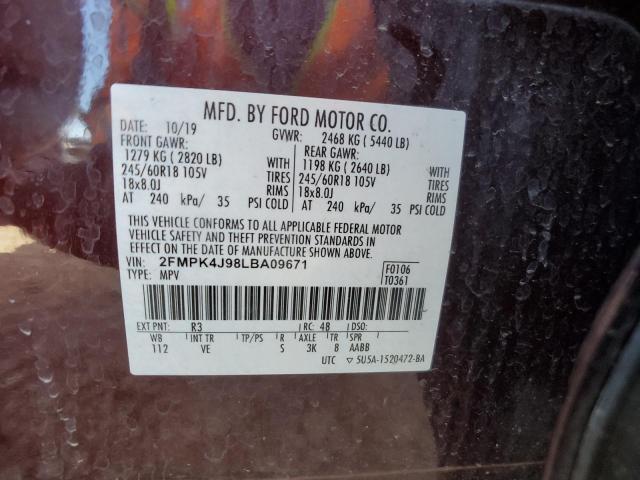 2020 FORD EDGE SEL 2FMPK4J98LBA09671