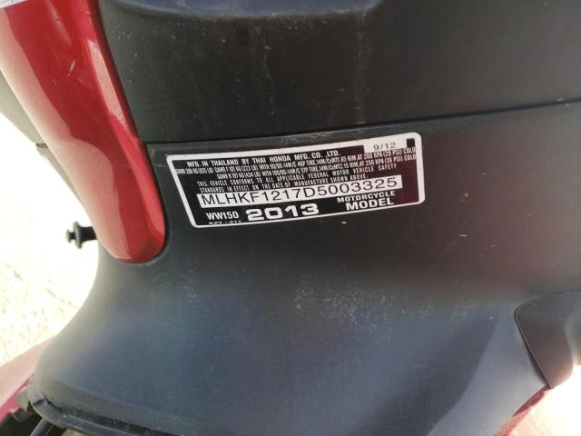 2013 HONDA PCX 150 MLHKF1217D5003325