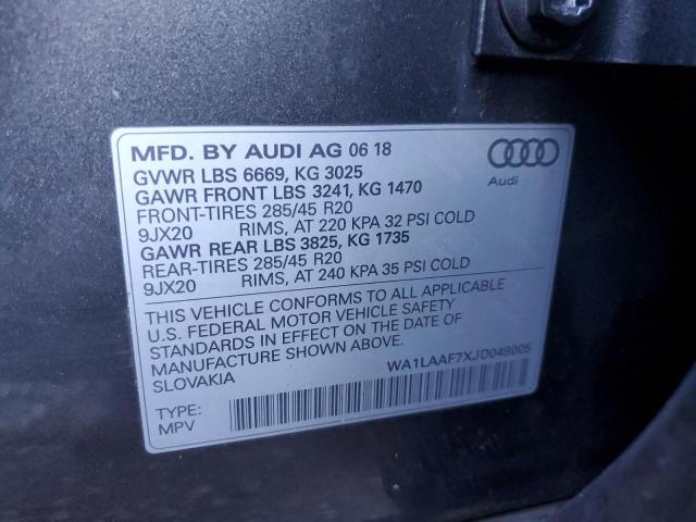 WA1LAAF7XJD049005 2018 AUDI Q7, photo no. 13