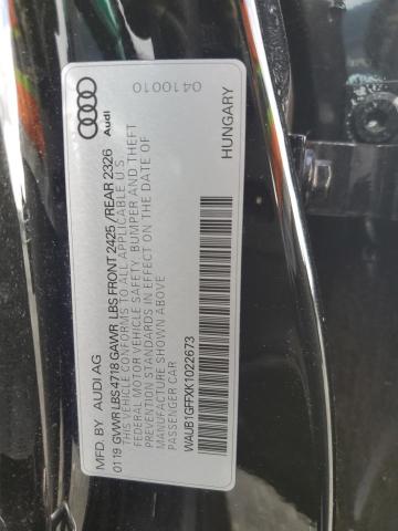 2019 AUDI S3 PREMIUM WAUB1GFFXK1022673