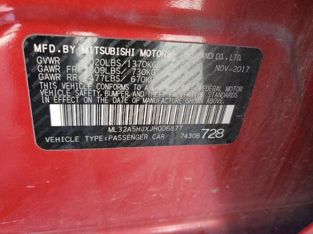 2018 MITSUBISHI MIRAGE GT ML32A5HJXJH006877