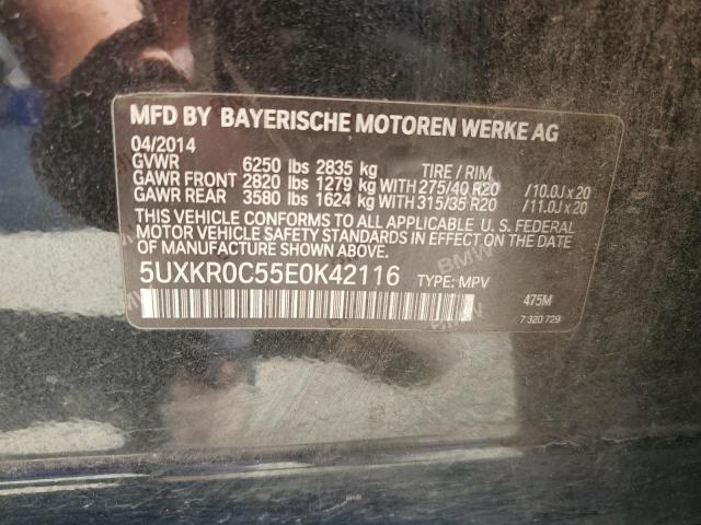 VIN 5UXKR0C55E0K42116 2014 BMW X5, Xdrive35I no.12