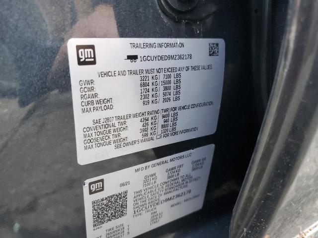 2021 CHEVROLET SILVERADO2 - 1GCUYDED9MZ362178