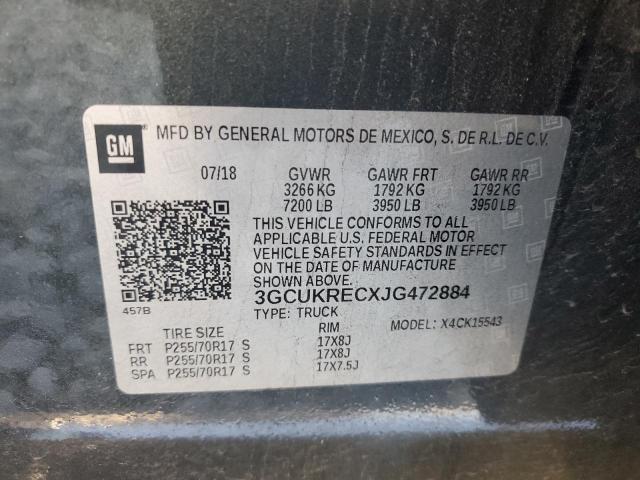 2018 CHEVROLET SILVERADO 3GCUKRECXJG472884