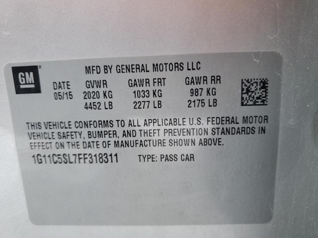2015 CHEVROLET MALIBU 1LT 1G11C5SL7FF318311