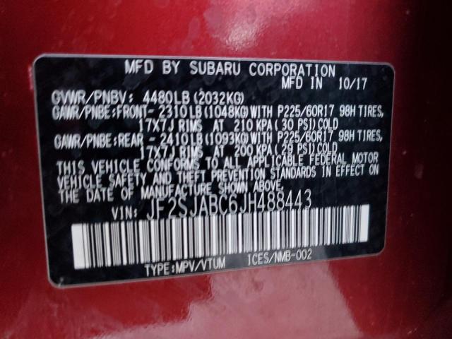 2018 SUBARU FORESTER 2 - JF2SJABC6JH488443