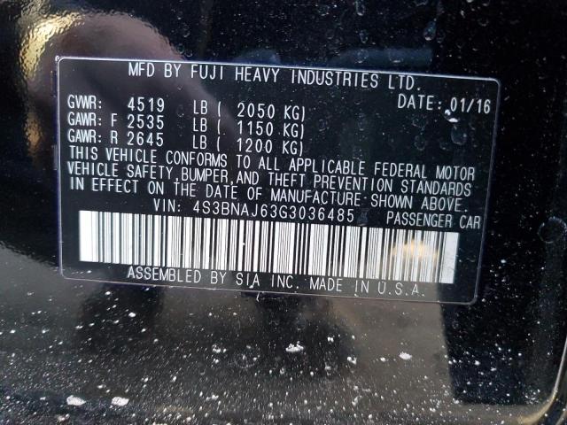 VIN 4S3BNAJ63G3036485 2016 SUBARU LEGACY no.12