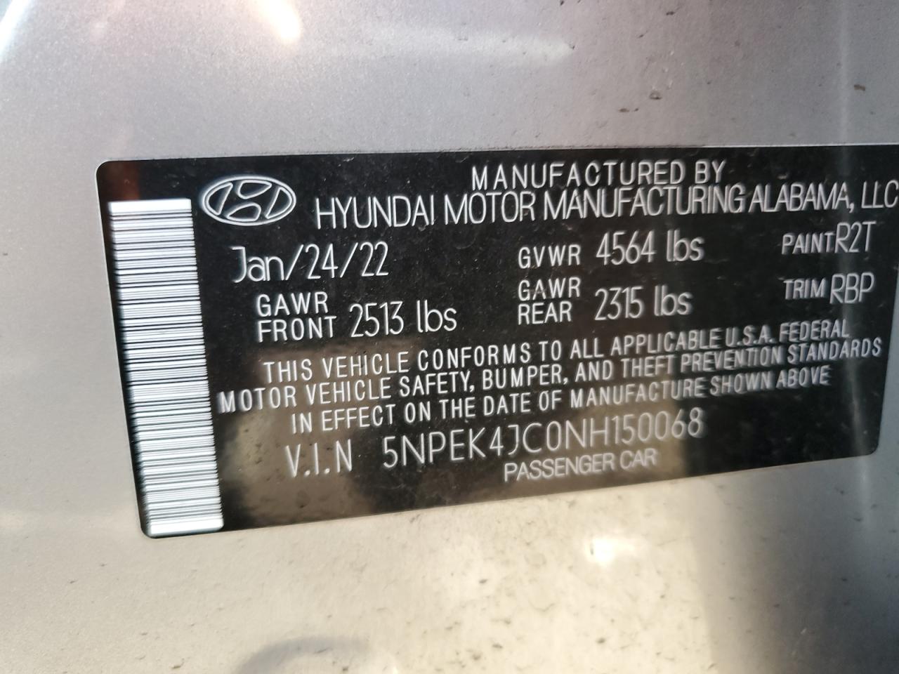 5NPEK4JC0NH150068 2022 Hyundai Sonata N Line