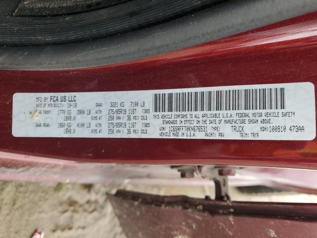 2019 RAM 1500 BIG H 1C6SRFFT0KN676531