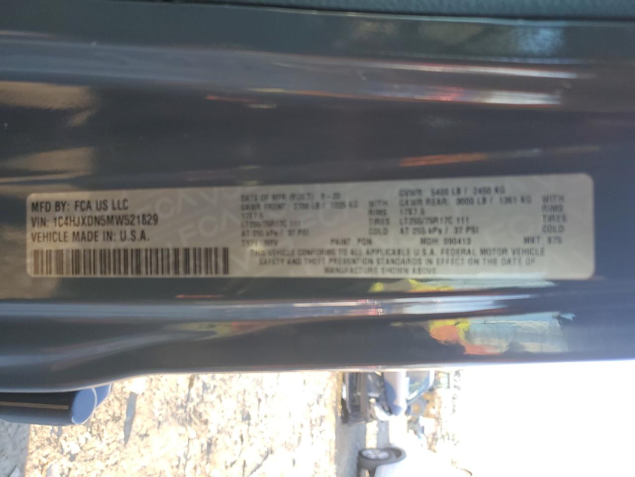 1C4HJXDN5MW521829 2021 Jeep Wrangler Unlimited Sport