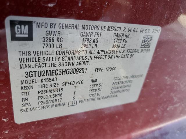 3GTU2MEC5HG309251 | 2017 GM c sierra k1500 sle