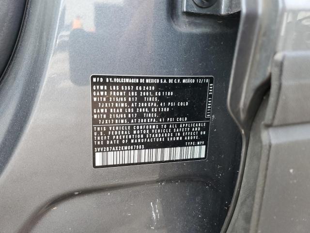 2019 VOLKSWAGEN TIGUAN SE 3VV2B7AX2KM067983