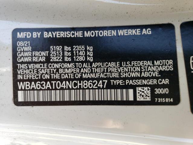 2022 BMW M440XI WBA63AT04NCH86247