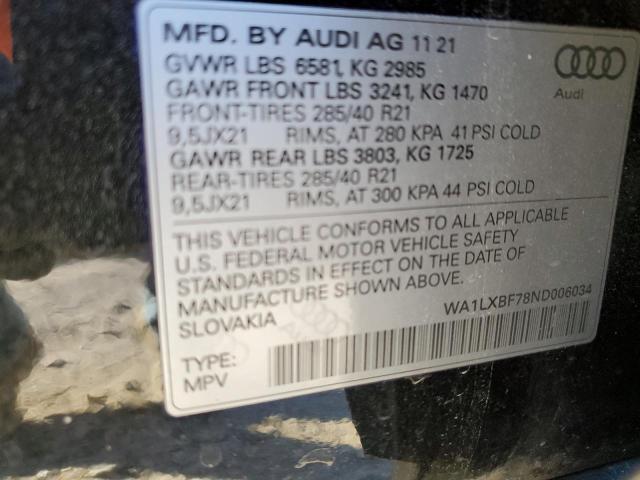 VIN WA1LXBF78ND006034 2022 Audi Q7, Premium Plus no.13