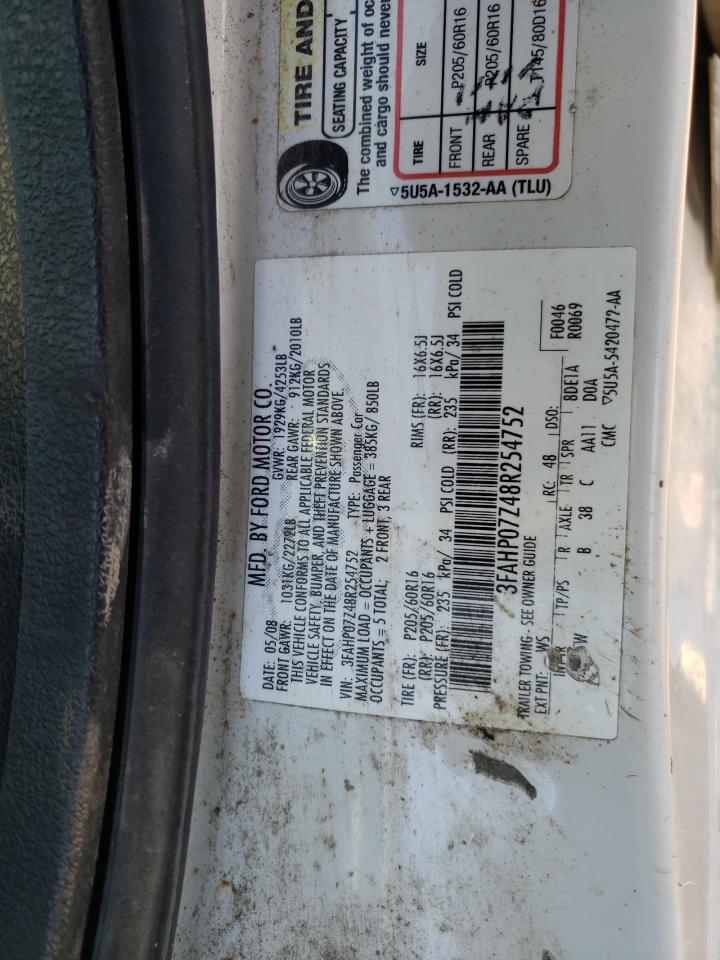 3FAHP07Z48R254752 2008 Ford Fusion Se