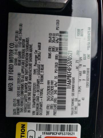 2015 Ford Mustang Gt VIN: 1FA6P8CF4F5370521 Lot: 44963674