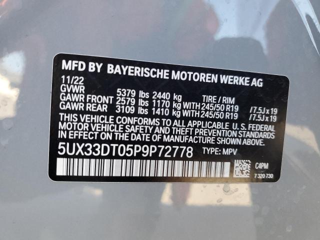 2023 BMW X4 XDRIVE3 - 5UX33DT05P9P72778