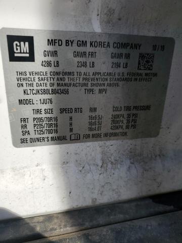 2020 CHEVROLET TRAX LS KL7CJKSB0LB043456