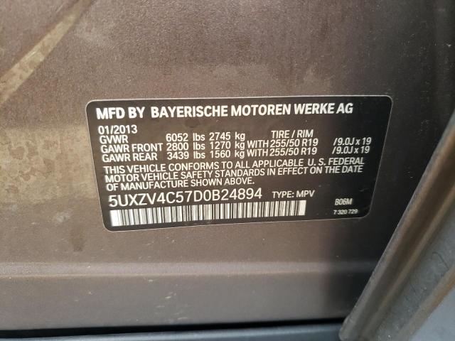 VIN 5UXZV4C57D0B24894 2013 BMW X5, Xdrive35I no.12