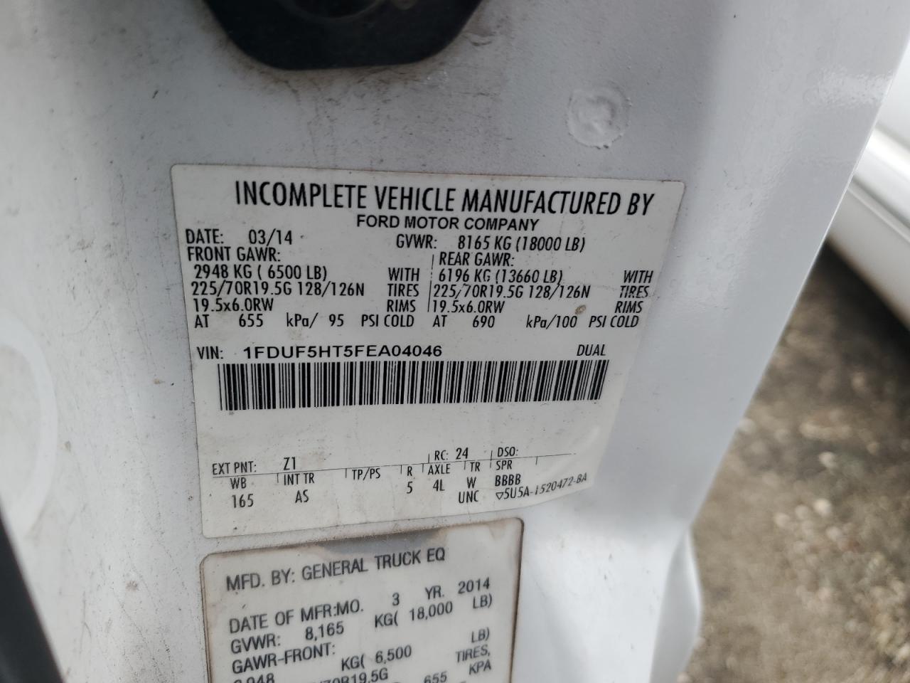1FDUF5HT5FEA04046 2015 Ford F550 Super Duty