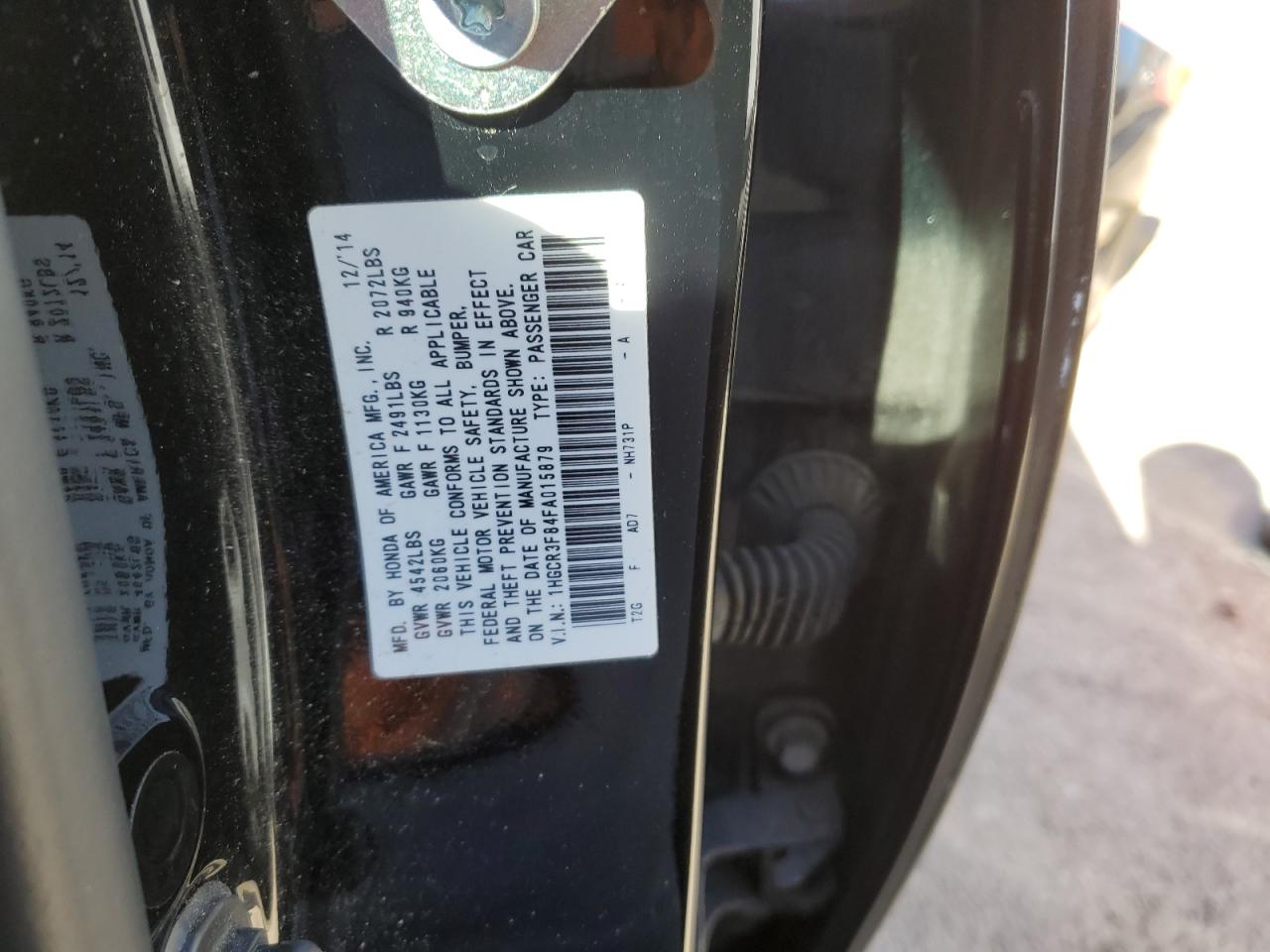 2015 Honda Accord Exl vin: 1HGCR3F84FA015879