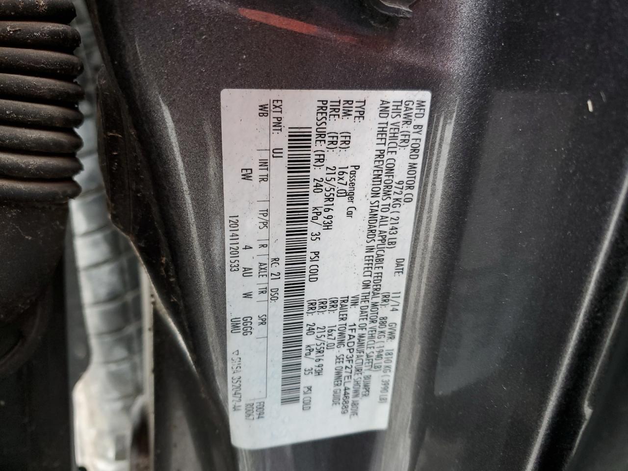 1FADP3F27EL446889 2014 Ford Focus Se