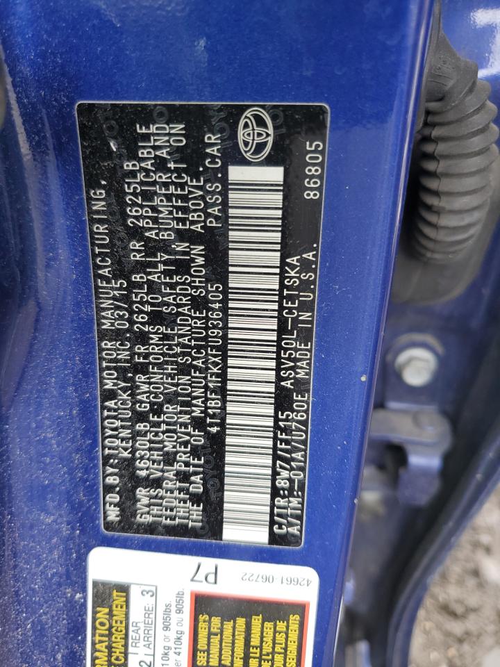 4T1BF1FKXFU936405 2015 Toyota Camry Le