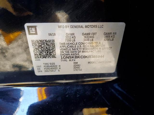 2019 CHEVROLET TAHOE K150 - 1GNSKBKC0KR385944