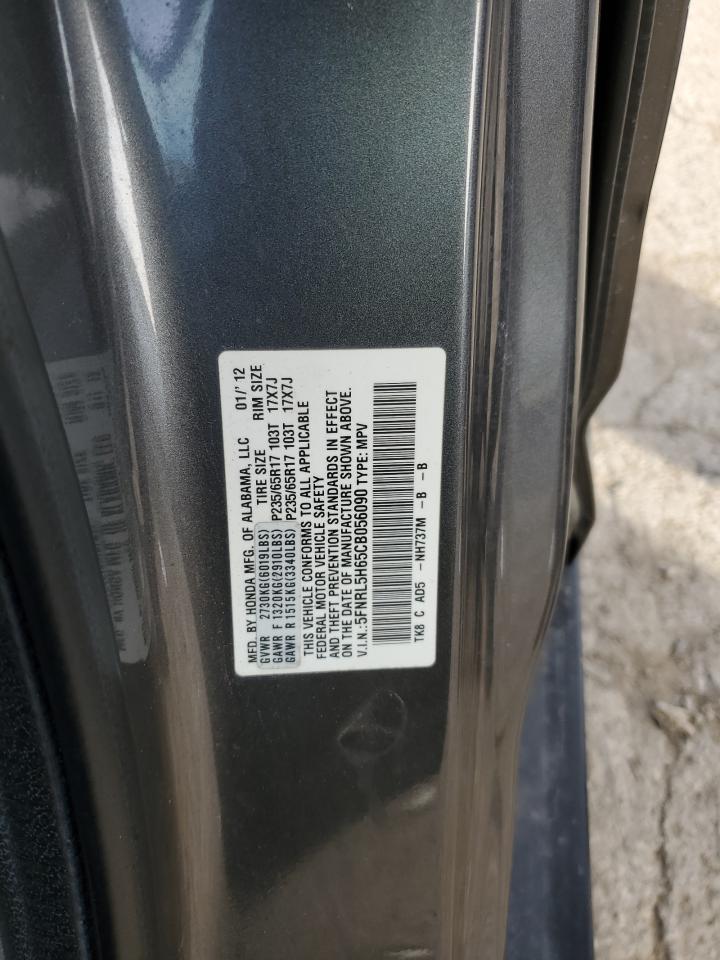 5FNRL5H65CB056090 2012 Honda Odyssey Exl