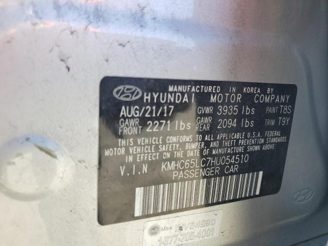 2017 HYUNDAI IONIQ BLUE - KMHC65LC7HU054510