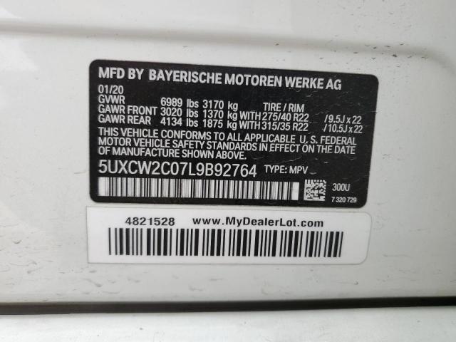 VIN 5UXCW2C07L9B92764 2020 BMW X7, Xdrive40I no.13