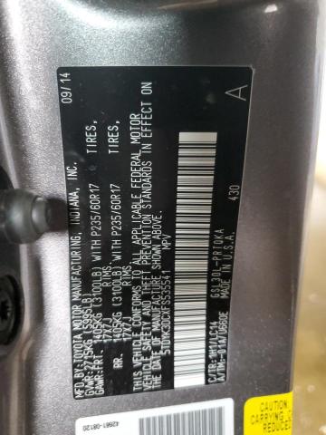 2015 TOYOTA SIENNA XLE 5TDYK3DCXFS535541