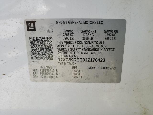 2018 CHEVROLET SILVERADO 1GCVKREC0JZ176423