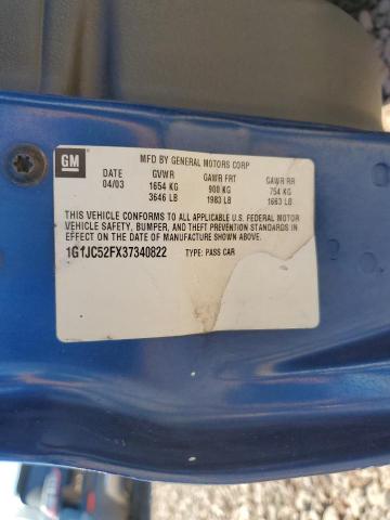 2003 Chevrolet Cavalier VIN: 1G1JC52FX37340822 Lot: 43385454