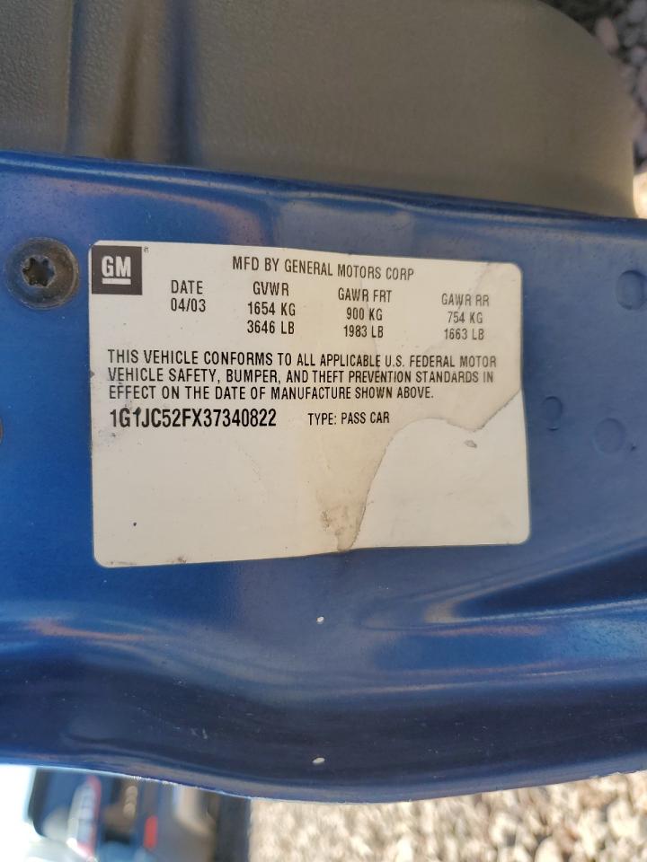 1G1JC52FX37340822 2003 Chevrolet Cavalier