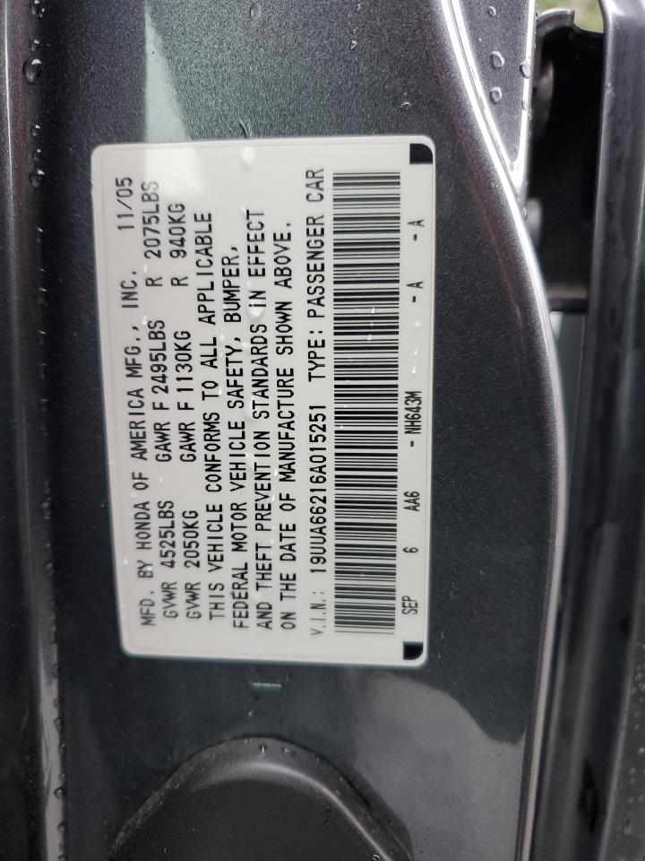 19UUA66216A015251 2006 Acura 3.2Tl