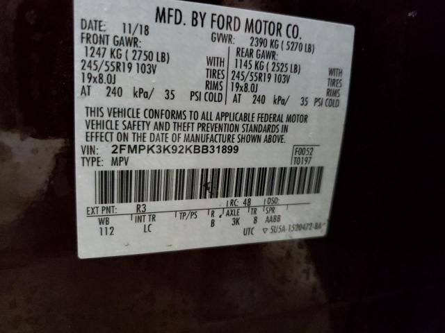 2FMPK3K92KBB31899 2019 FORD EDGE - Image 14