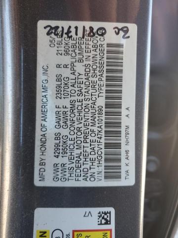 2019 HONDA ACCORD EX 1HGCV1F47KA101890