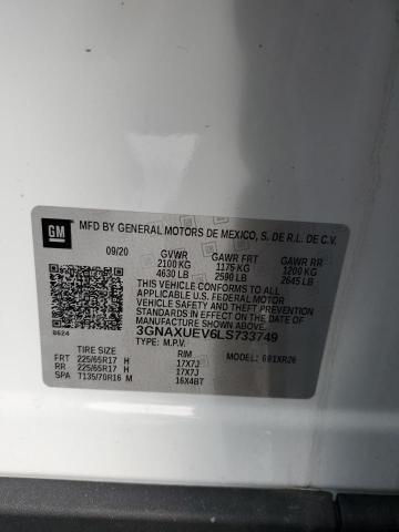2020 CHEVROLET EQUINOX LT 3GNAXUEV6LS733749