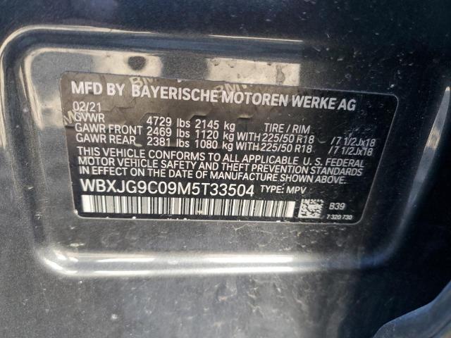 2021 BMW X1 XDRIVE2 WBXJG9C09M5T33504