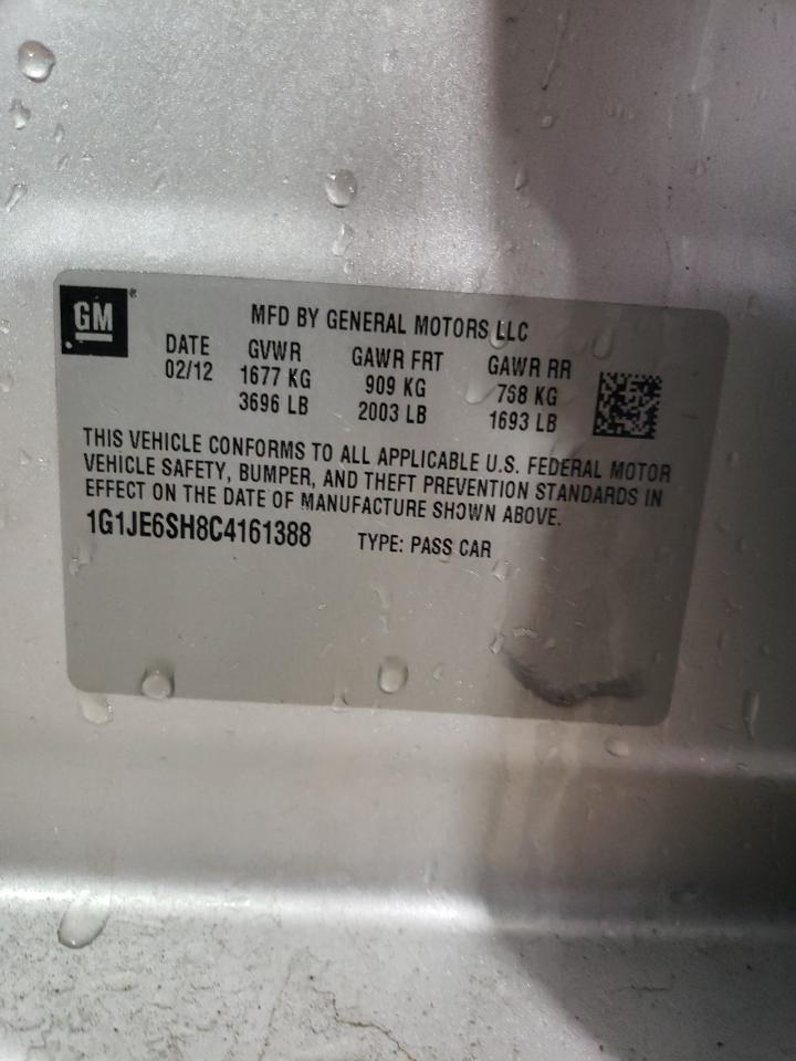 1G1JE6SH8C4161388 2012 Chevrolet Sonic Ltz